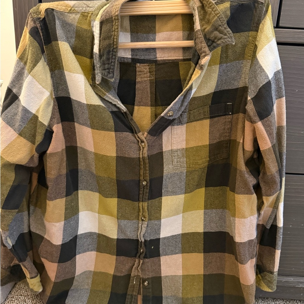 Sonoma Brown and Tan Plaid Shirt